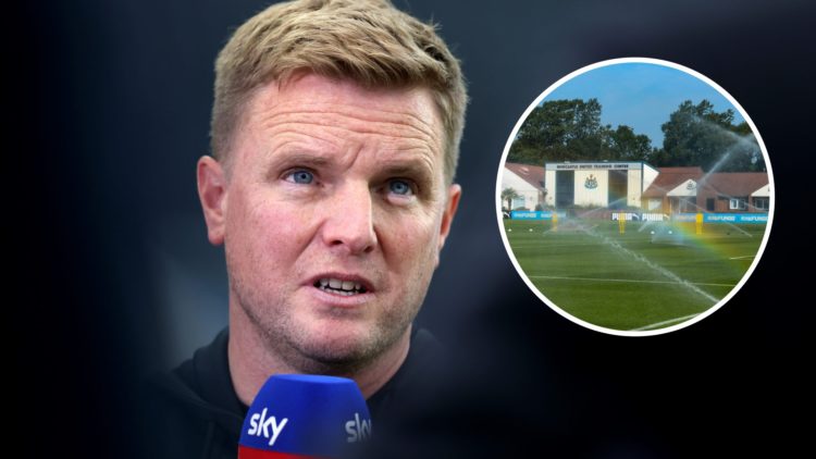 Newcastle United manager Eddie Howe speaks to Sky Sports, Newcastle United training ground