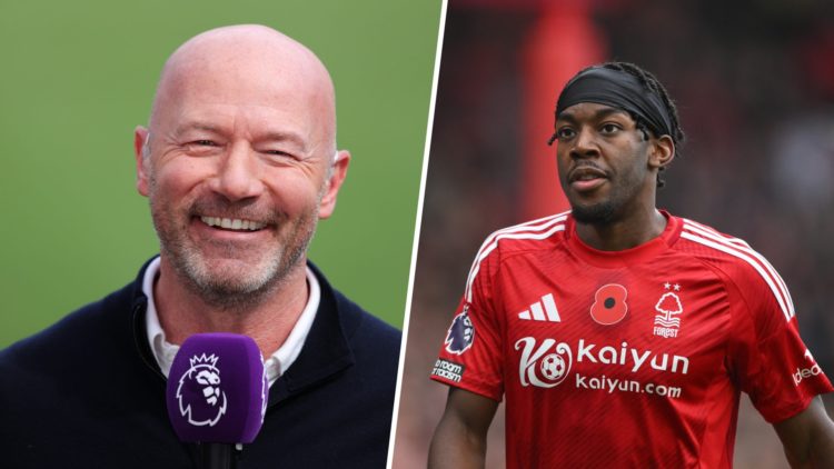 Alan Shearer during the Premier League match between Newcastle United FC and Manchester United FC. Anthony Elanga participates in the Premier Leagu...