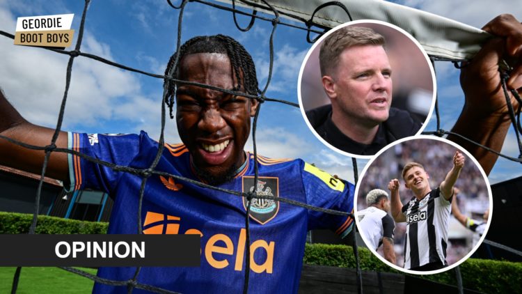 Anthony Elanga is unveiled as a Newcastle United player, Eddie Howe managing Newcastle United, Harvey Barnes celebrates scoring for Newcastle United