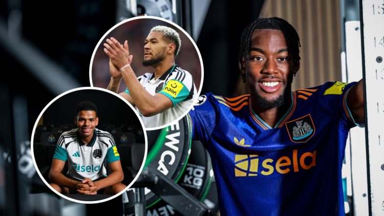 Anthony Elanga is unveiled as a Newcastle United player, Joelinton claps the Newcastle United fans, Will Osula is unveiled at Newcastle United