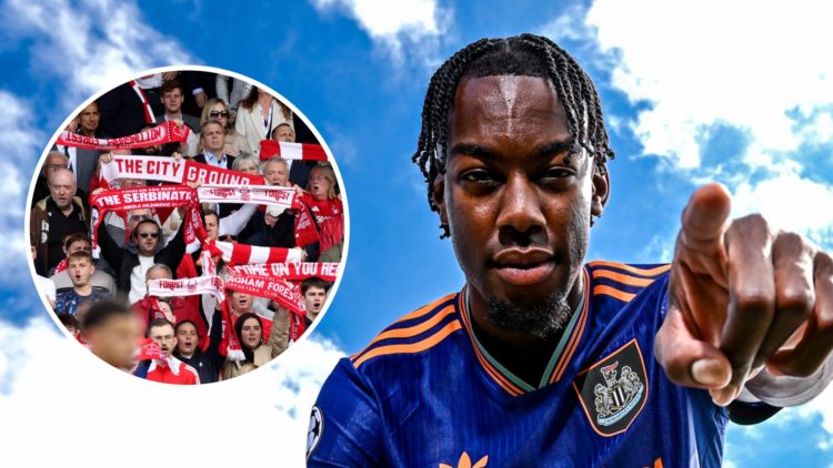 Anthony Elanga signs for Newcastle United, Nottingham Forest fans hold scarves in the air