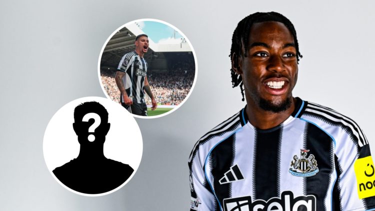 Anthony Elanga is unveiled after signing for Newcastle United from Nottingham Forest. Inset: Bruno Guimaraes and a mystery player.