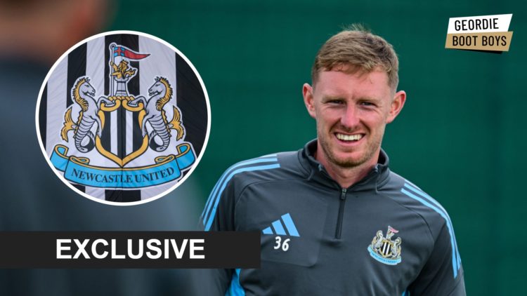 Sean Longstaff in Newcastle United training, Newcastle United badge