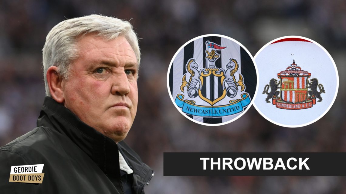 Steve Bruce managing Newcastle United, Newcastle United badge, Sunderland badge