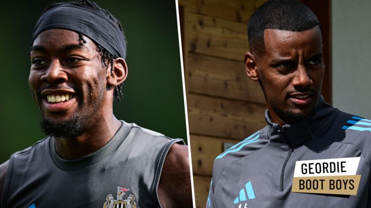 Anthony Elanga during a Newcastle United training session. Alexander Isak before a Newcastle United training session.