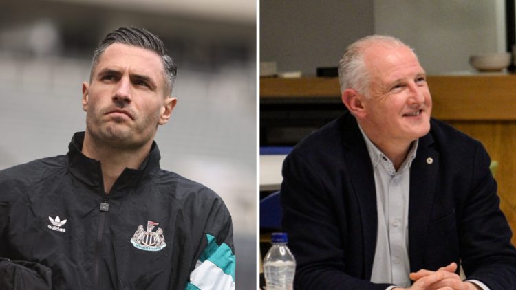 Fabian Schar arrives at St James' Park, Newcastle United's head of recruitment Steve Nickson