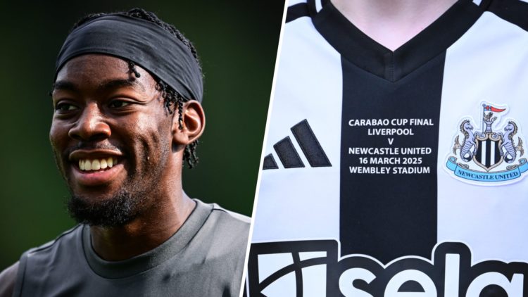 Anthony Elanga during Newcastle United pre-season training in Austria. A view of the Newcastle United shirt before the Carabao Cup final.