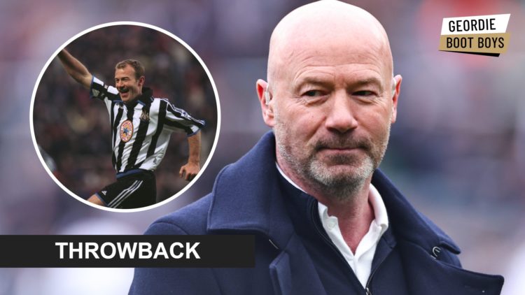 Alan Shearer doing punditry, Alan Shearer celebrates scoring for Newcastle United