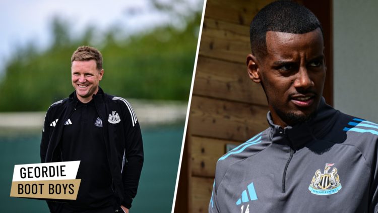 Eddie Howe looks on during Newcastle United pre-season training. Alexander Isak during Newcastle United pre-season training in Austria.