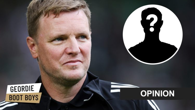 Eddie Howe seen during Newcastle United's game against Celtic.