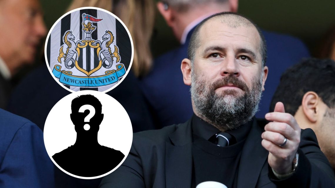 Paul Mitchell watching Newcastle United, Newcastle United badge, mystery player