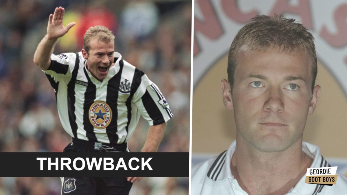 Alan Shearer celebrates scoring for Newcastle United, Alan Shearer is unveiled as a Newcastle United player