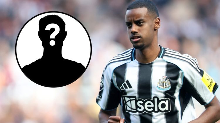 Alexander Isak in action for Newcastle United, mystery player
