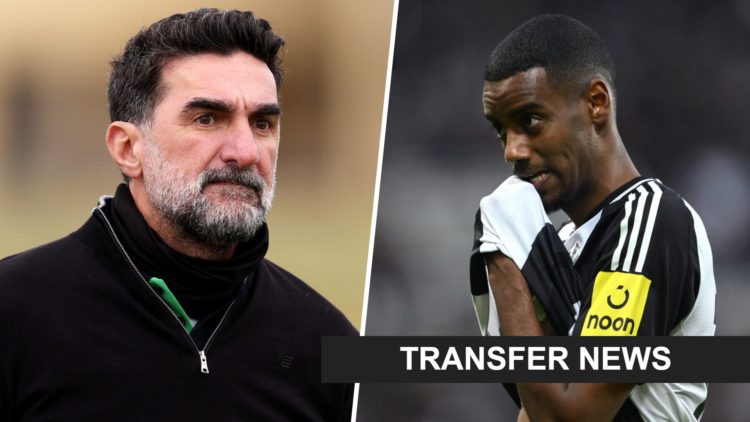 Newcastle United chairman Yasir Al-Rumayyan pictured at a golf event. Alexander Isak playing for Newcastle United.