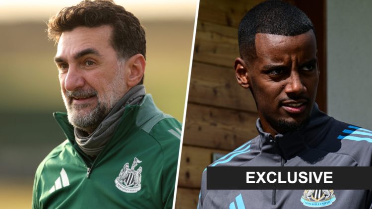 Newcastle United chairman Yasir Al-Rumayyan is seen at a golf event in Scotland. Alexander Isak pictured in pre-season training for Newcastle United.