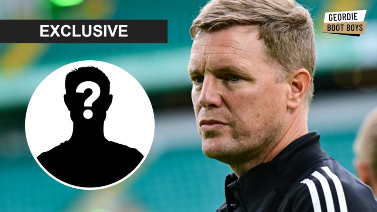 Eddie Howe looks on ahead of Newcastle United vs Celtic, mystery player