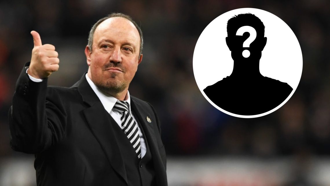 Rafa Benitez celebrates after Newcastle United beat Preston. Inset, mystery person graphic.