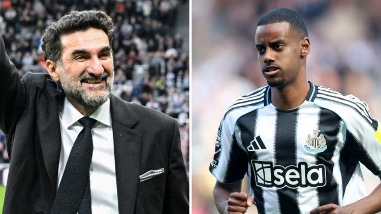 Yasir Al-Rummayan waves to Newcastle United fans after their Premier League game against Leicester City at St James' Park. Alexander Isak in action...