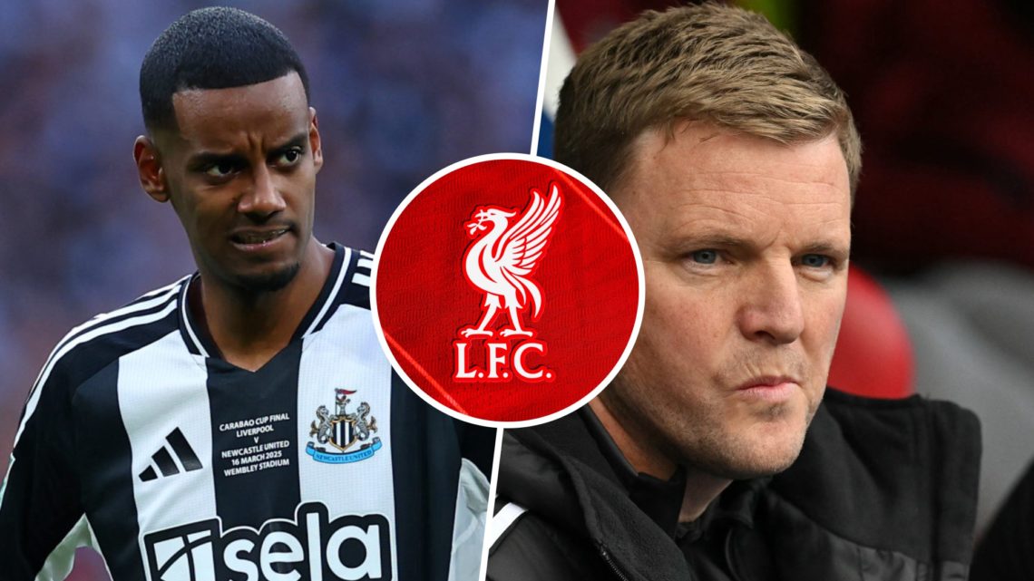Newcastle United forward Alexander Isak looks on during the Carabao Cup final. Eddie Howe on the bench before Newcastle United play Crystal Palace....