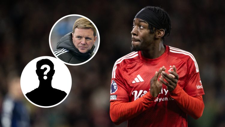 Nottingham Forest's Anthony Elanga looks on during the Premier League match between Nottingham Forest FC and Manchester United FC. Eddie Howe react...