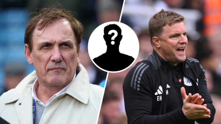 Tony Cascarino watching a Championship game, Eddie Howe encourages his Newcastle United players, mystery player