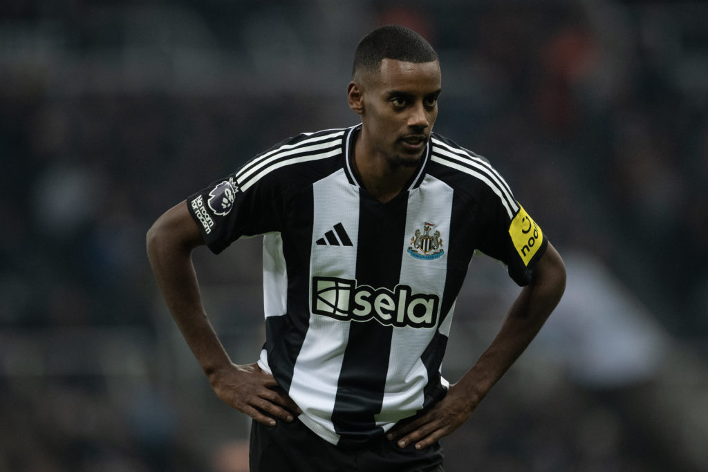 Alexander Isak in action for Newcastle United against Liverpool at St James' Park.