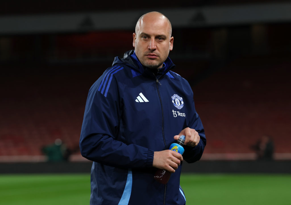 Adam Lawrence managing Manchester United U18s.