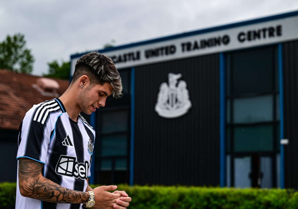 Antonio Cordero poses outside of Newcastle United's training centre.