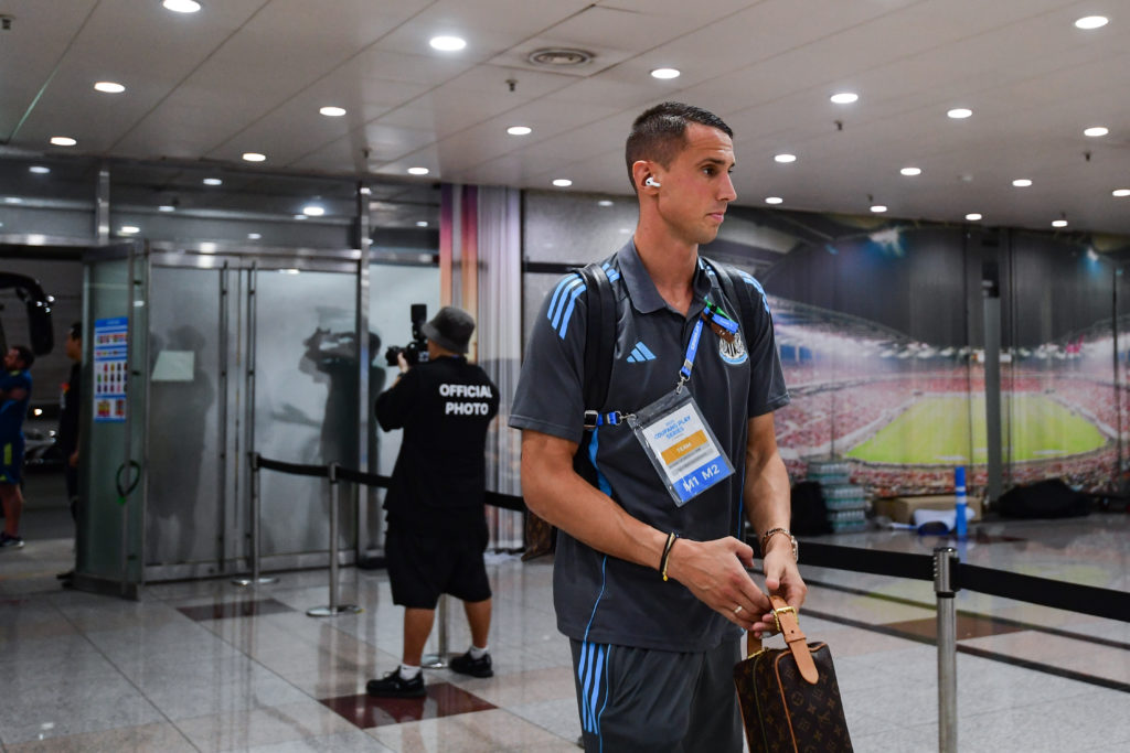 Odysseas Vlachodimos arrives in South Korea ahead of a friendly between Newcastle United and Tottenham Hotspur.