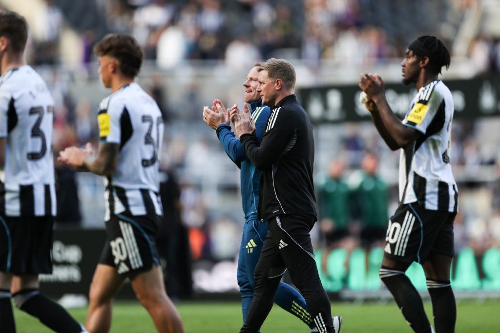 Eddie Howe claps the Newcastle United fans after losing to Atletico Madrid in pre-season.