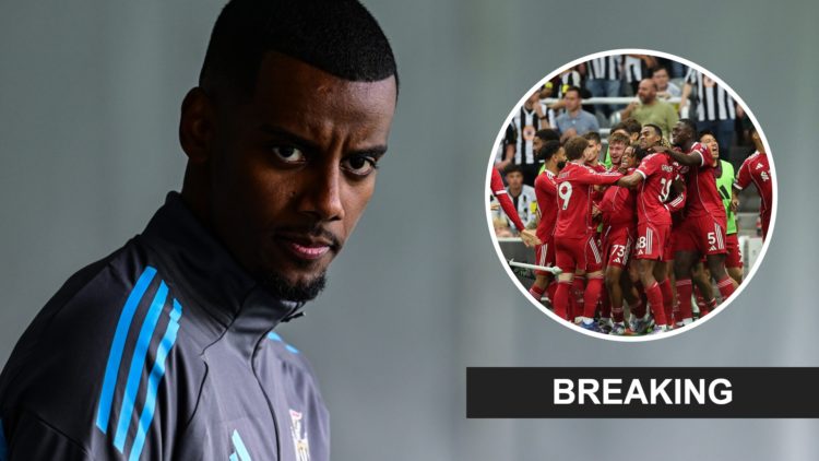 Alexander Isak in Newcastle United training, Liverpool players celebrate their winner against Newcastle United.