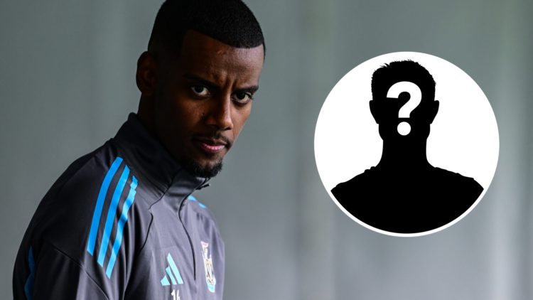 Alexander Isak in Newcastle United training, mystery player