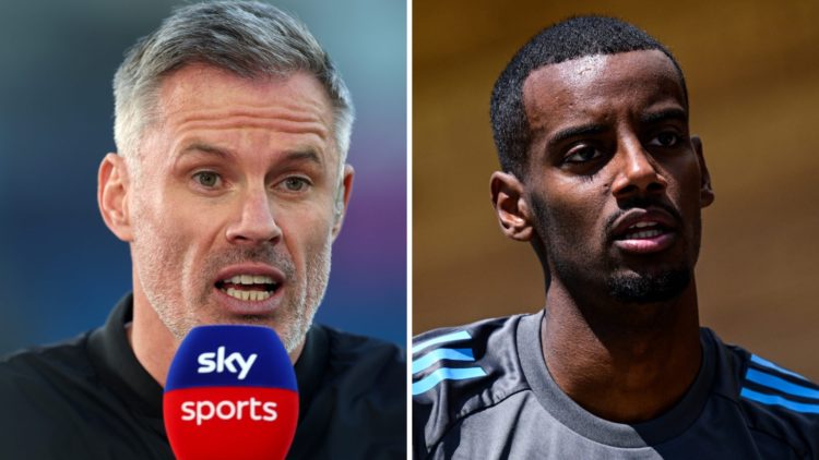 Jamie Carragher working as a pundit for Sky Sports. Alexander Isak in pre-season training for Newcastle United.