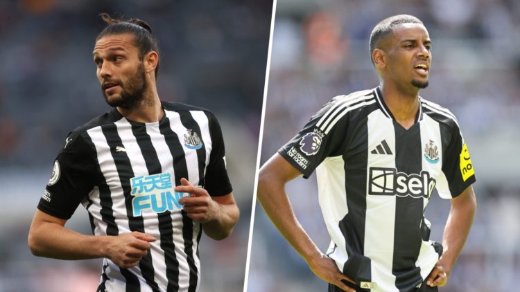 Andy Carroll during a Premier League game between Newcastle United and Sheffield United. Newcastle United's Alexander Isak in action during the Pre...
