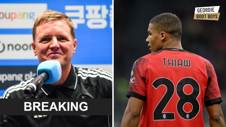 Newcastle United manager Eddie Howe speaks to the media, Malick Thiaw playing for AC Milan.