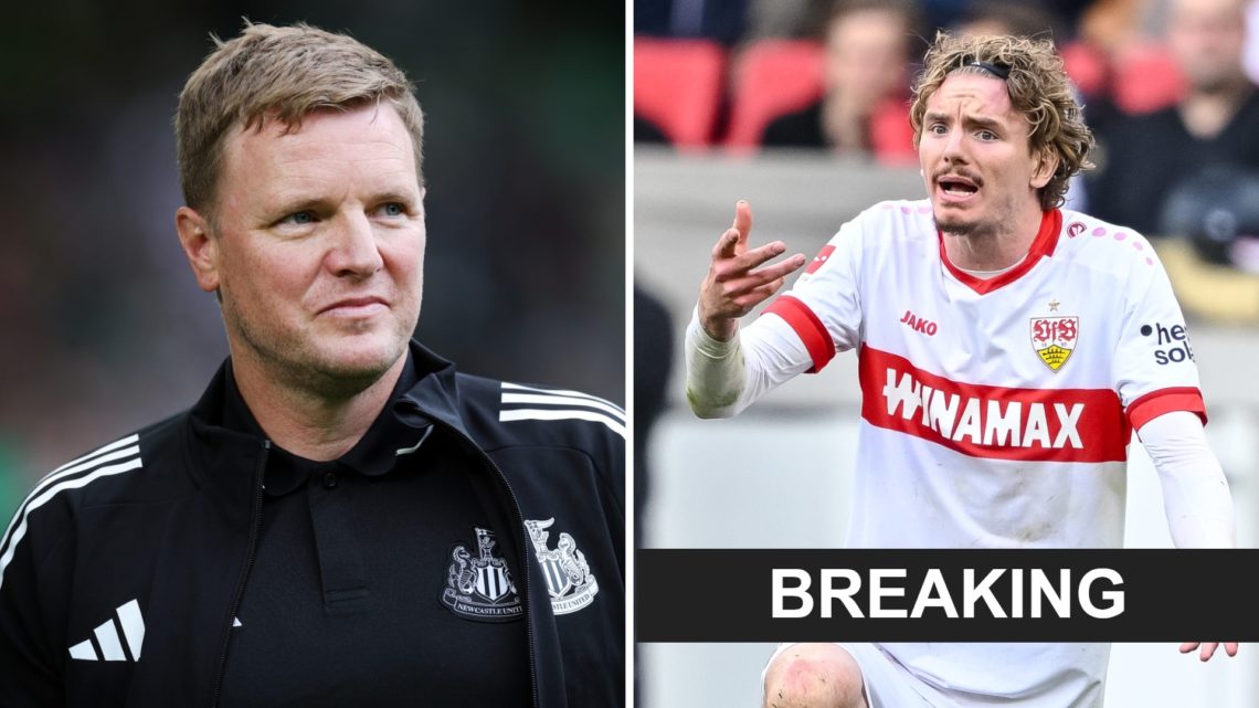 Eddie Howe managing Newcastle United, Nick Woltemade playing for Stuttgart.