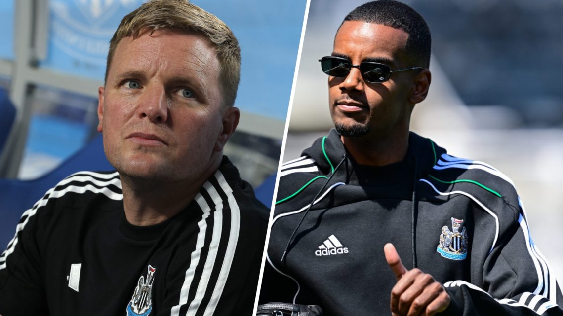 Eddie Howe seen before Team K-League play Newcastle United. Alexande Isak arrives at St James' Park.
