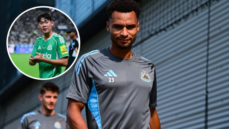 Jacob Murphy arrives for pre-season training for Newcastle United. Park Seung-soo claps towards Newcastle United fans.