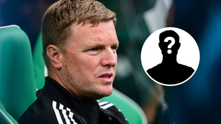 Eddie Howe managing Newcastle United during pre-season, mystery player