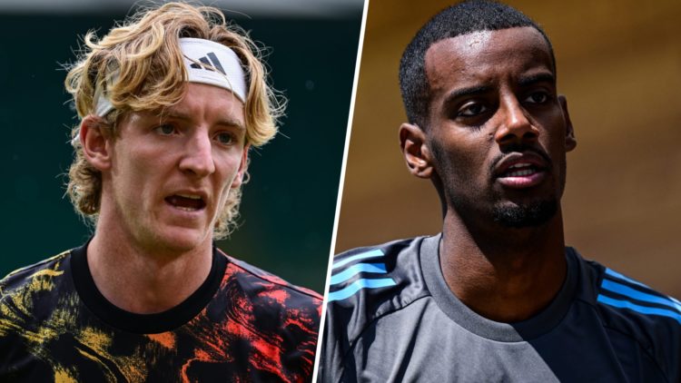 Anthony Gordon in pre-season training for Newcastle. Alexander Isak in pre-season training for Newcastle.