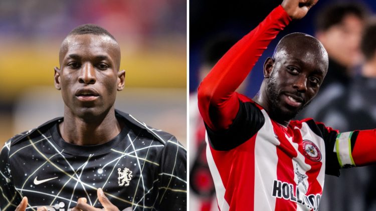 Nicolas Jackson warming up for Chelsea, Yoane Wissa celebrates a Brentford win