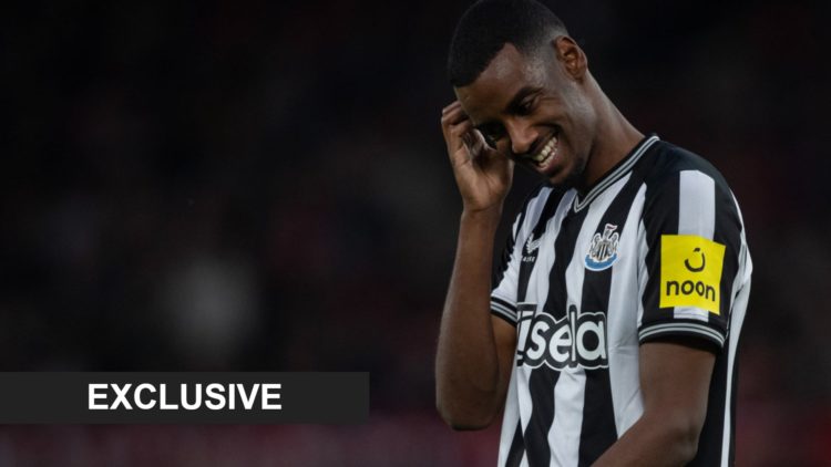 Alexander Isak looks dejected while playing for Newcastle United.