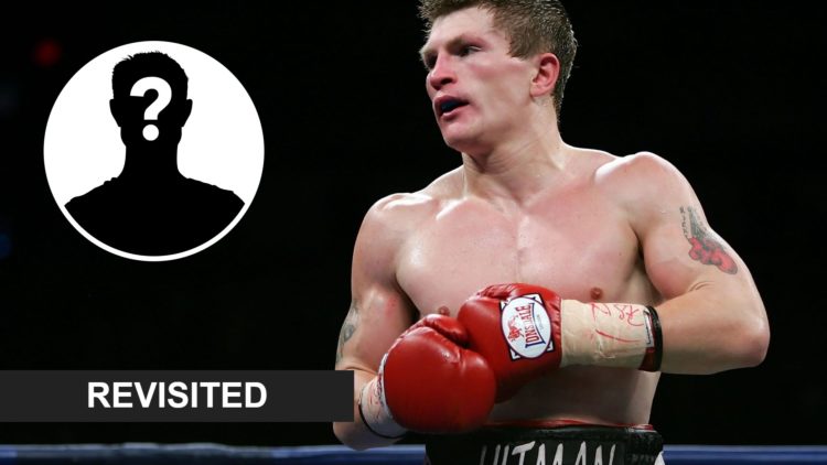 Ricky Hatton in a boxing ring. Inset, mystery person graphic.