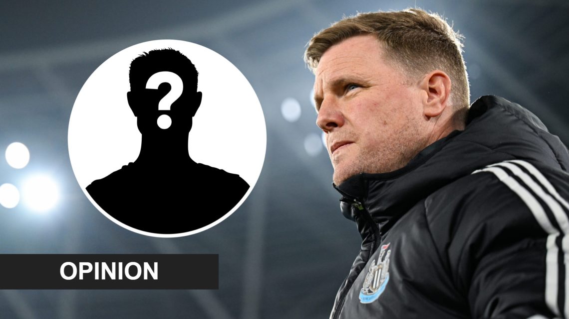 Eddie Howe at the London Stadium during a Premier League game between West Ham United and Newcastle United. Inset: a mystery player and an opinion ...