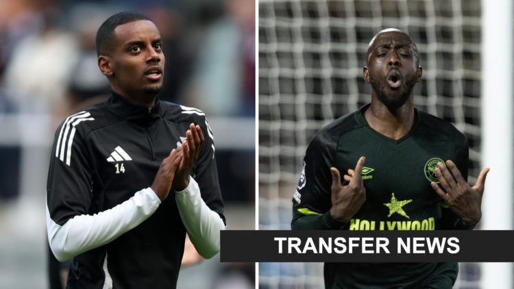 Alexander Isak warms up ahead of a Premier League game between Newcastle United and Everton. Yoane Wissa celebrates after scoring for Brentford aga...