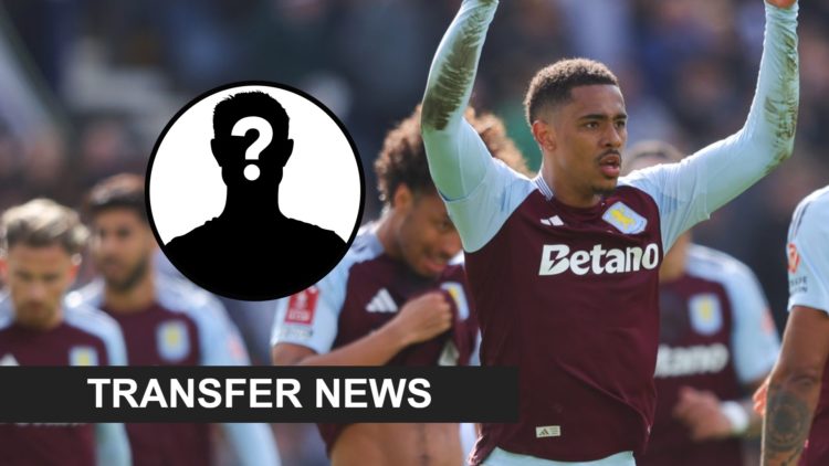 Jacob Ramsey celebrates scoring for Aston Villa, mystery player