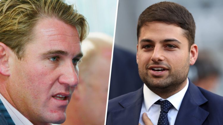 Simon Jordan speaking at a Crystal Palace press conference. Newcastle United co-owner Jamie Reuben is pictured at St James' Park.