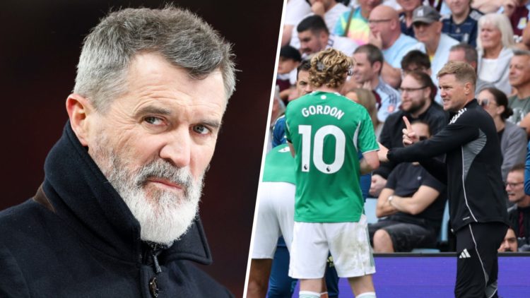 Roy Keane, football pundit and former footballer looks on before the Emirates FA Cup Fourth Round match between Manchester United and Leicester Cit...