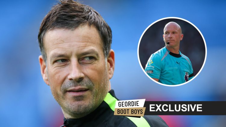 Referee Mark Clattenburg looks on, Simon Hooper refereeing a Premier League game