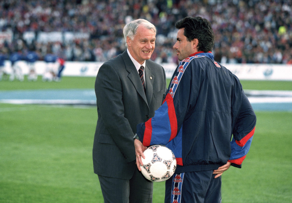 Bobby Robson and Jose Mourinho working for FC Barcelona in 1997.